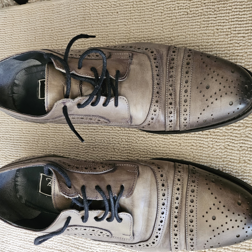 Men's Metal Gray Oxford Shoes Size 10